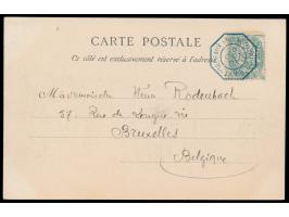 blauer Achteckstempel  Bordeaux a Buenos Ayres 2. LKN No. 5  15.10.03 auf vier Ansichtskarten von  Dakar  nach Belgien, alle 