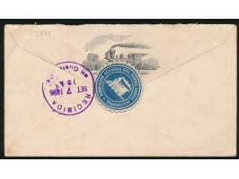 Dienstumschlag  ... Ferro Carril Occidental ..  mit gedruckter  Lokomotive  auf der Briefklappe, rückseitig blaue Prägedruck-