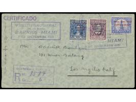 Erstflug Barrios - Miami 1931: &nbsp;komplette Sonderausgabe vorderseitig und Zwangszuschlagsmarke und Spendenmarken rückseit