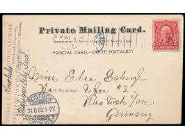 USA 2 C. auf  Ansichtskarte Honolulu  mit Absenderstempel von Michigan, aufgeliefert in Honolulu (auch entsprechende Mitteilu