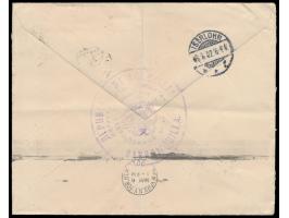 Cartagena-Ausgabe:  2 x 10 C. braun mit Kontrollaufdruck (Stern), dreiseitig durchstochen (1902), auf Firmenbrief nach Deutsc