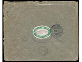 Brief mit 7 Marken verschiedener Wappen-Ausgaben nach Deutschland, entwertet mit Schiffstempel  Alleghany  (4 Abschläge), Z2 