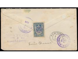 4 C., 2 x 20 C. (1 x rückseitig) und Einschreibmarke 20 C. mit Stempel  Bogota  24.11.1903 auf Einschreibbrief  nach Japan,  