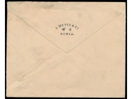 Ausgabe 1900: 3 Ch und 10 Ch auf &nbsp;Einschreibbrief &nbsp;mit Stempel &nbsp;Chemulpo / Coree &nbsp;20.2.02, R-Stempel mit 