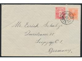 Japan &nbsp;3 Sen und 7 Sen Tazawa auf Brief mit japanischem Stempel &nbsp;Chemulpo &nbsp;11.10.8 (1920) nach Deutschland
Sti